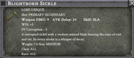 BLIGHTBORN SICKLE item card